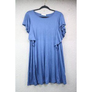 ee:some Blue Batwing Sleeve Dress-Size Medium